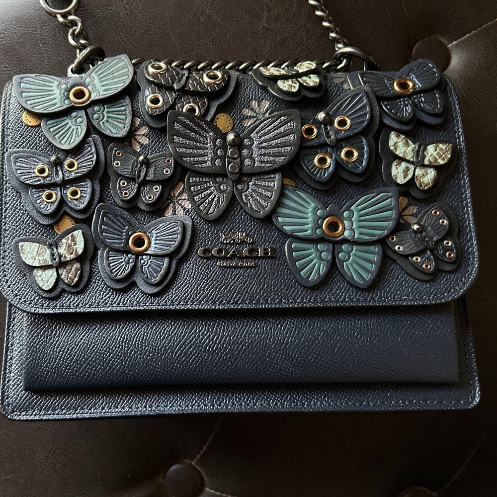 Coach Klare Butterfly Appliqué Crossbody Blue